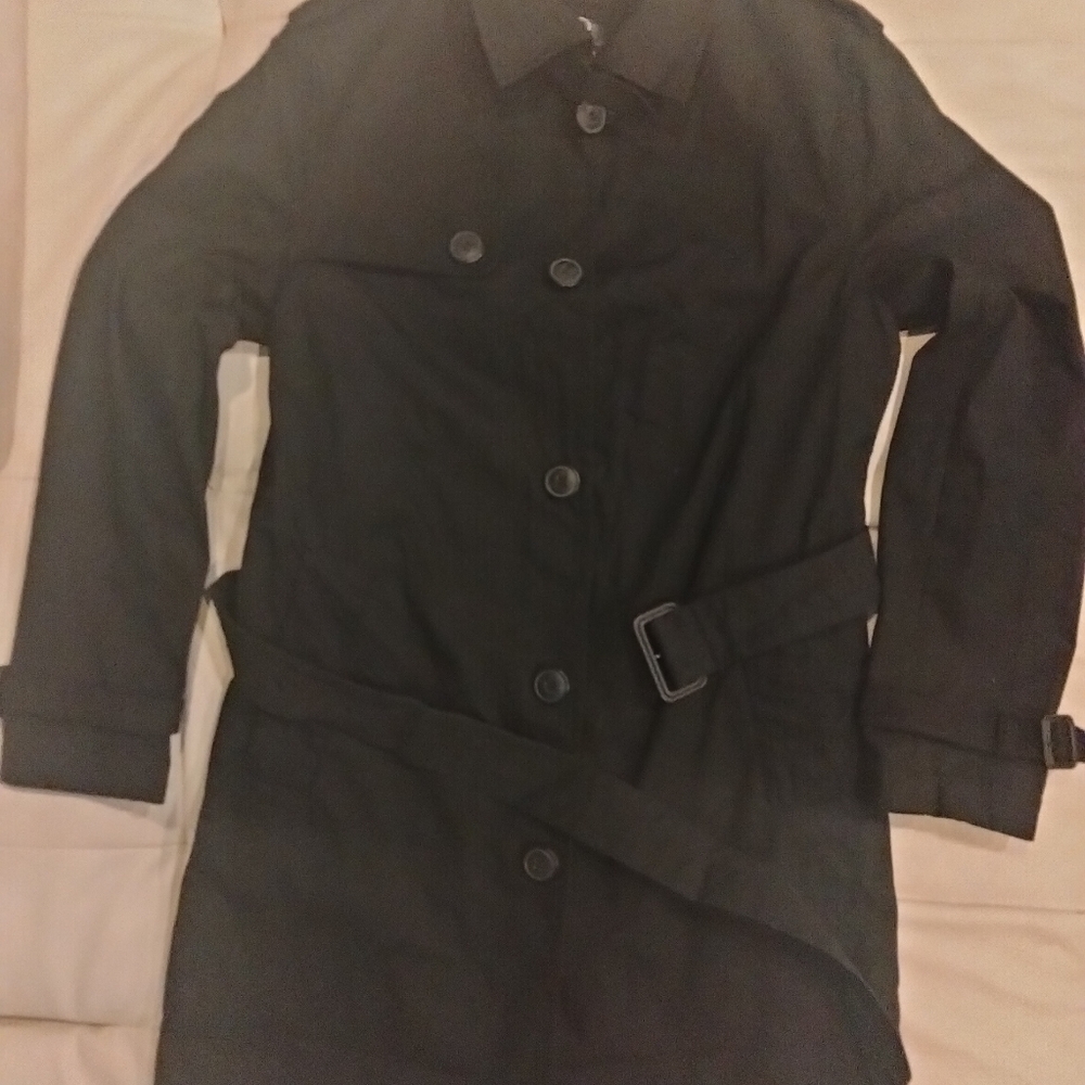 Topman Black Trench Coat (Small)